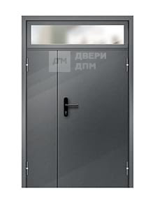 Полуторная противопожарная дверь ДПМ-02 EI-15 глухая с фрамугой